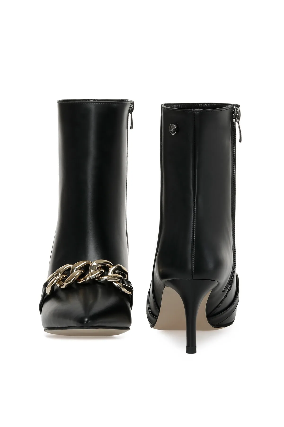 İnci  Eva 2pr schwarze Damenstiefel mit Absatz