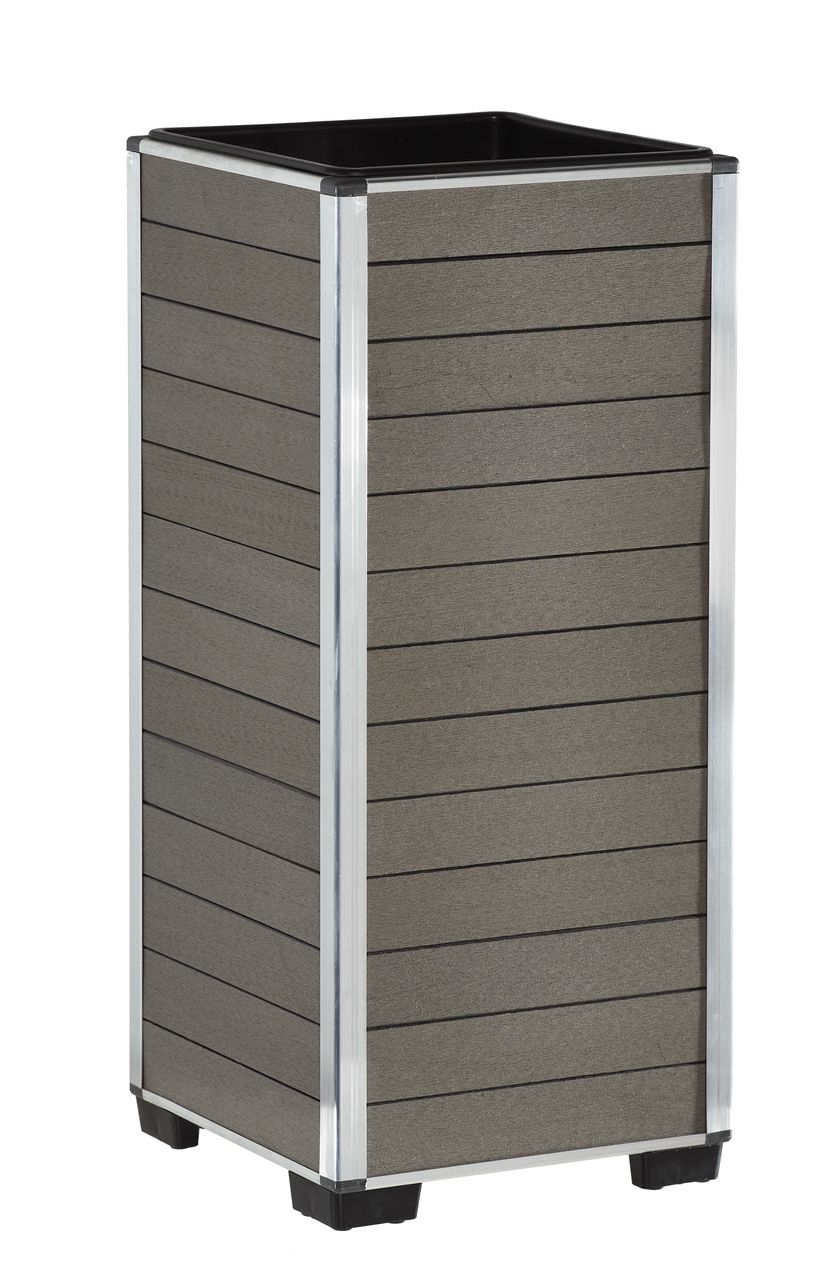 Weles Pflanzgefäß WPC, 27 x 27 x 59 cm, grau