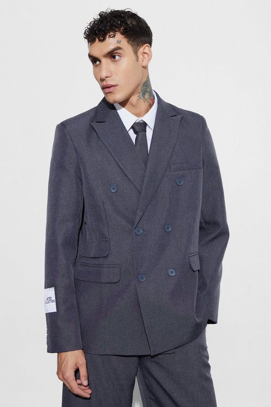 Zweireihiger strukturierter Oversize Blazer