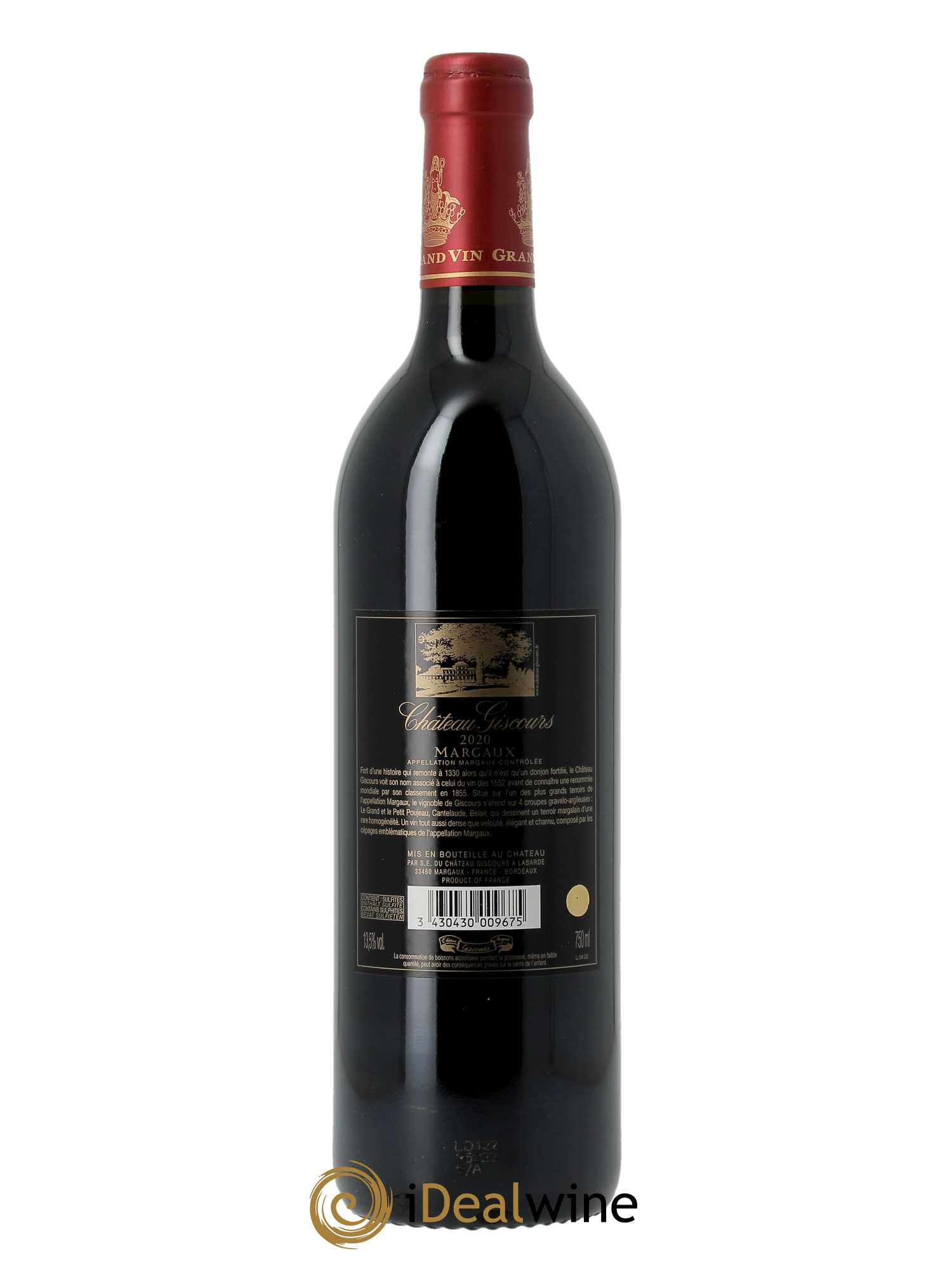 Château Giscours 3ème Grand Cru Classé (CBO à partir de 12 BTS) 2020 - Lot de 1 Bouteille