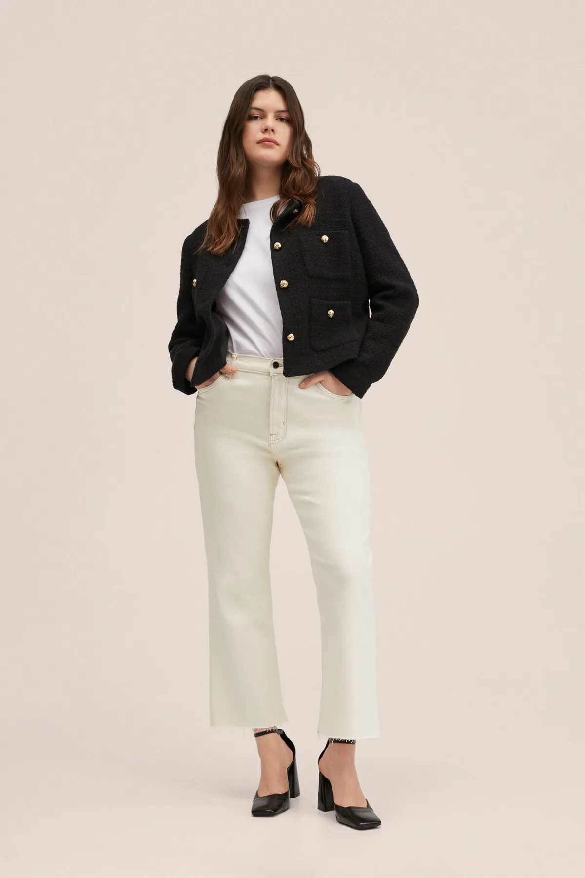 MANGO  27050188 Damen / Mädchen Off White