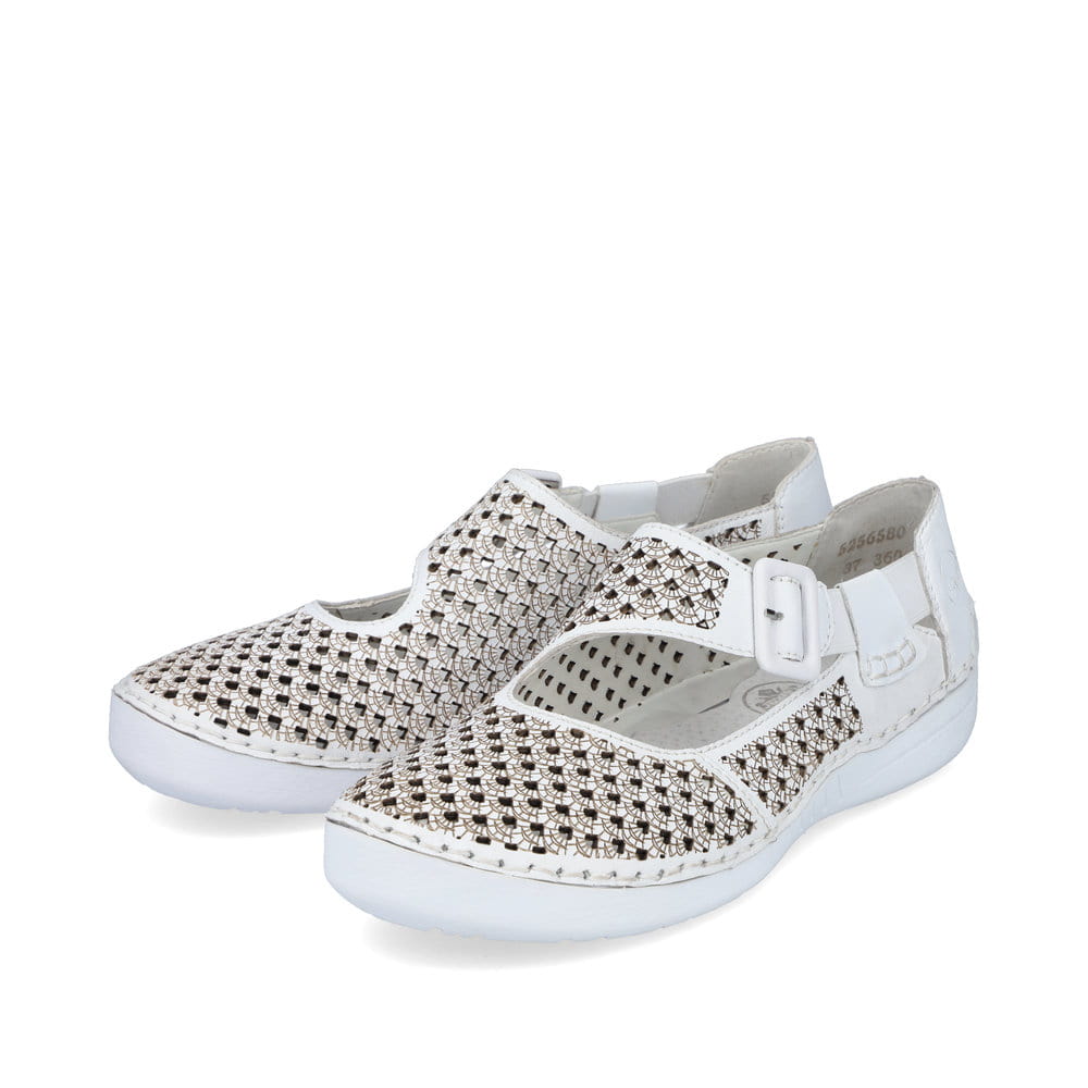 Rieker Damen Ballerinas kristallweiß