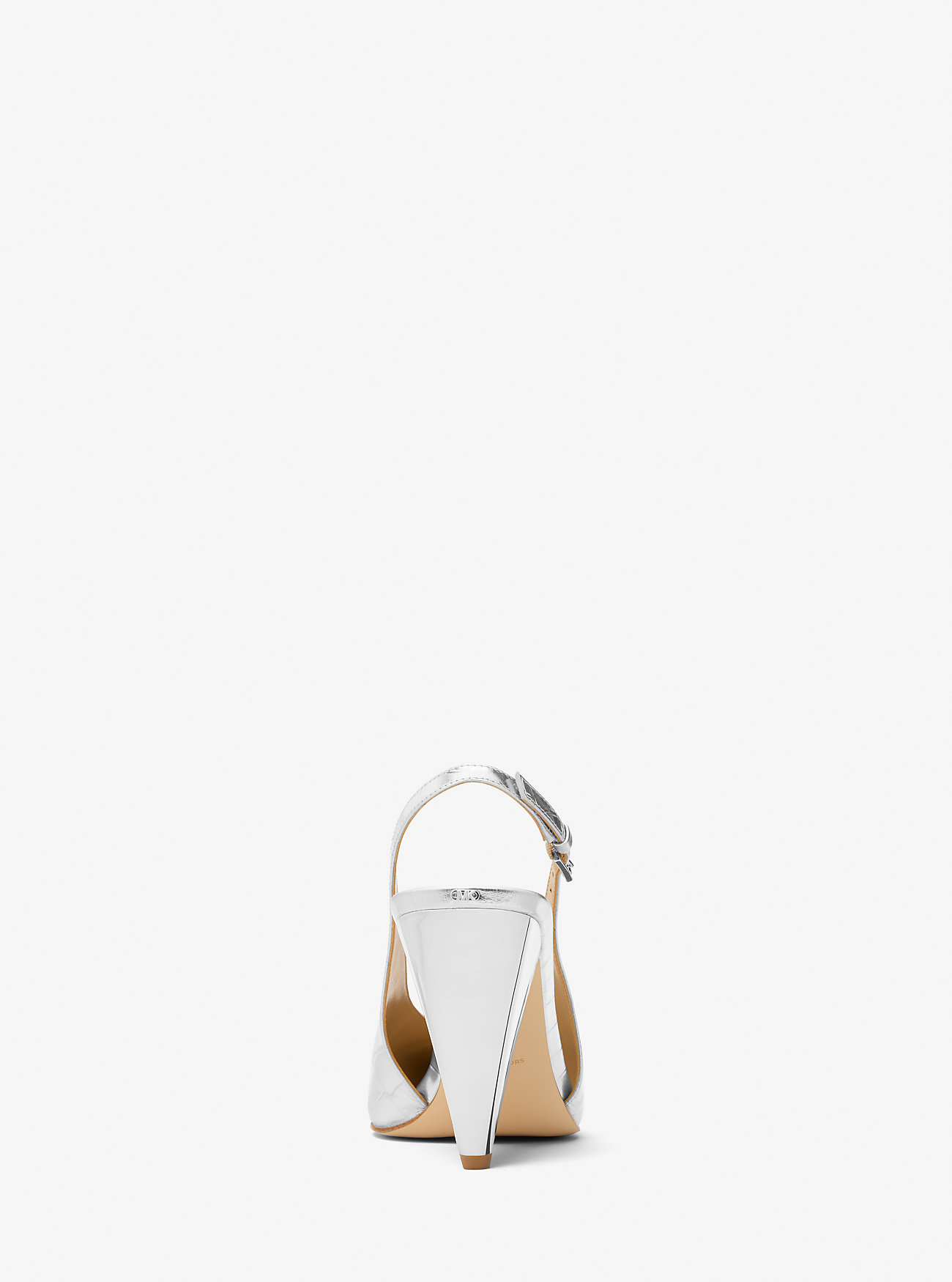 Electra Metallic Krokodillepreget Slingback-pumps i Lær - SØLV