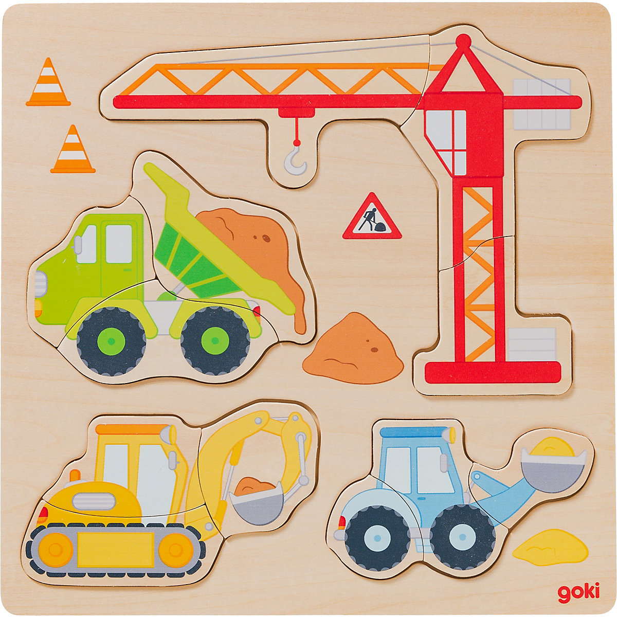 Einlegepuzzle Baufahrzeuge