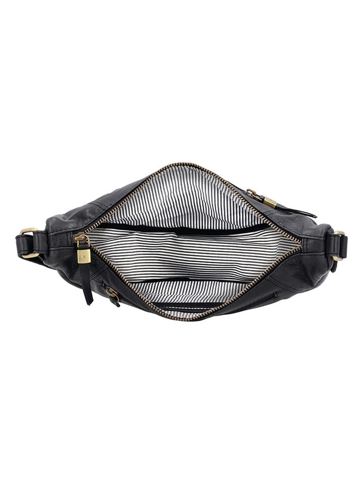 HIDE & STITCHES Leder-Brustbeutel in Schwarz - (B)31 x (H)17 x (T)9 cm günstig kaufen onesize