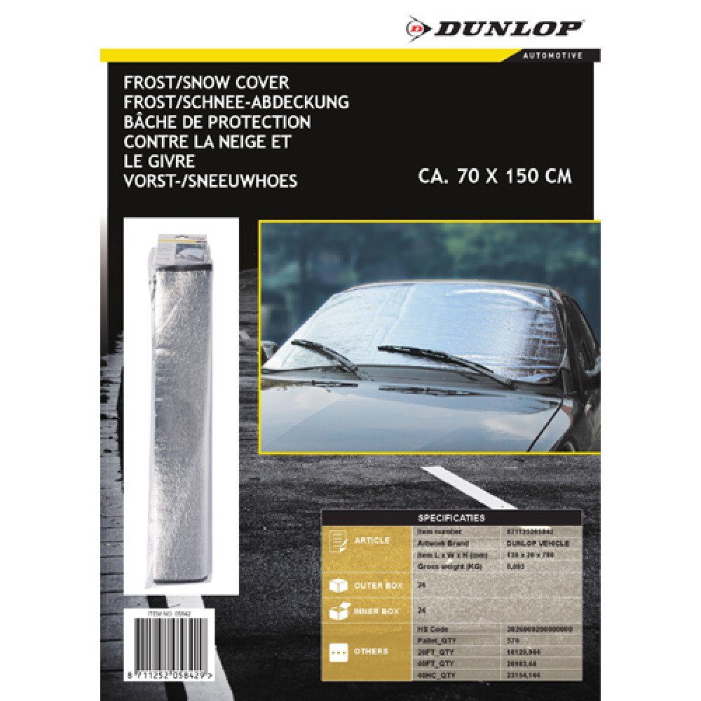 Dunlop Frontscheibenabdeckung Dunlop Scheibenabdeckung 150x70cm, (1-St)