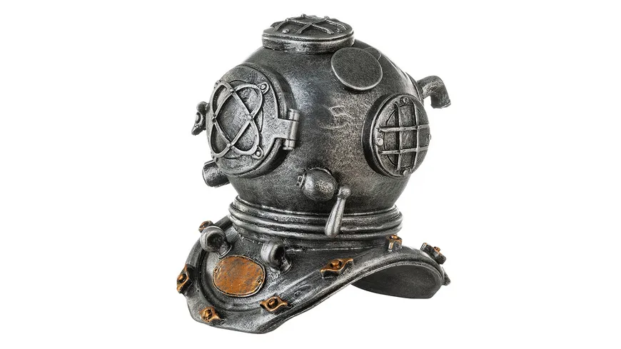 Casablanca Steampunk Poly Skulptur Hat Helm H=14cm silberfarben
