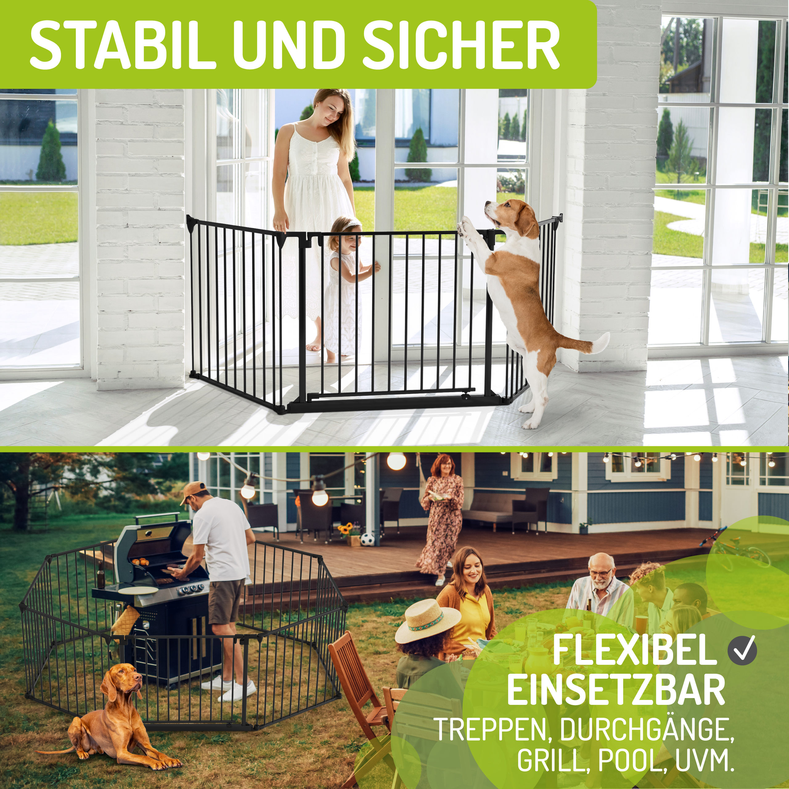 bomi Türschutzgitter & Hundeklappen bomi Absperrgitter Milo 223-525 cm XL