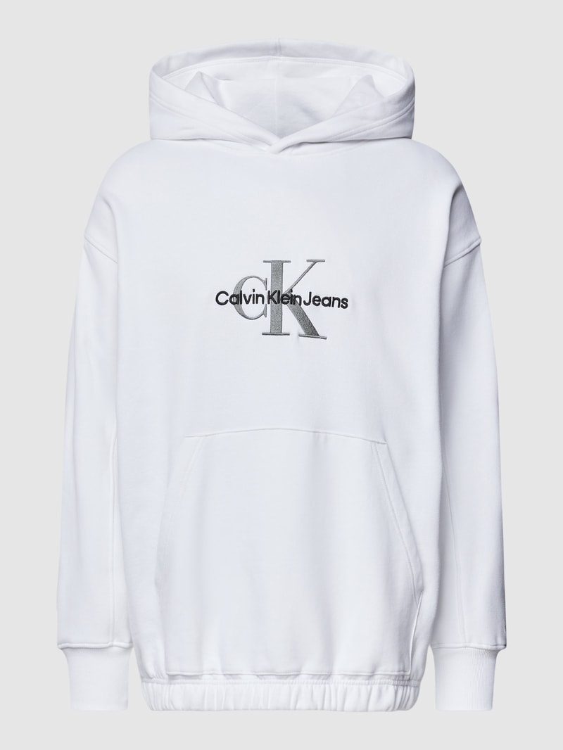 Hoodie mit Label-Stitching Modell 'ARCHIVAL MONOLOGO' in weiss