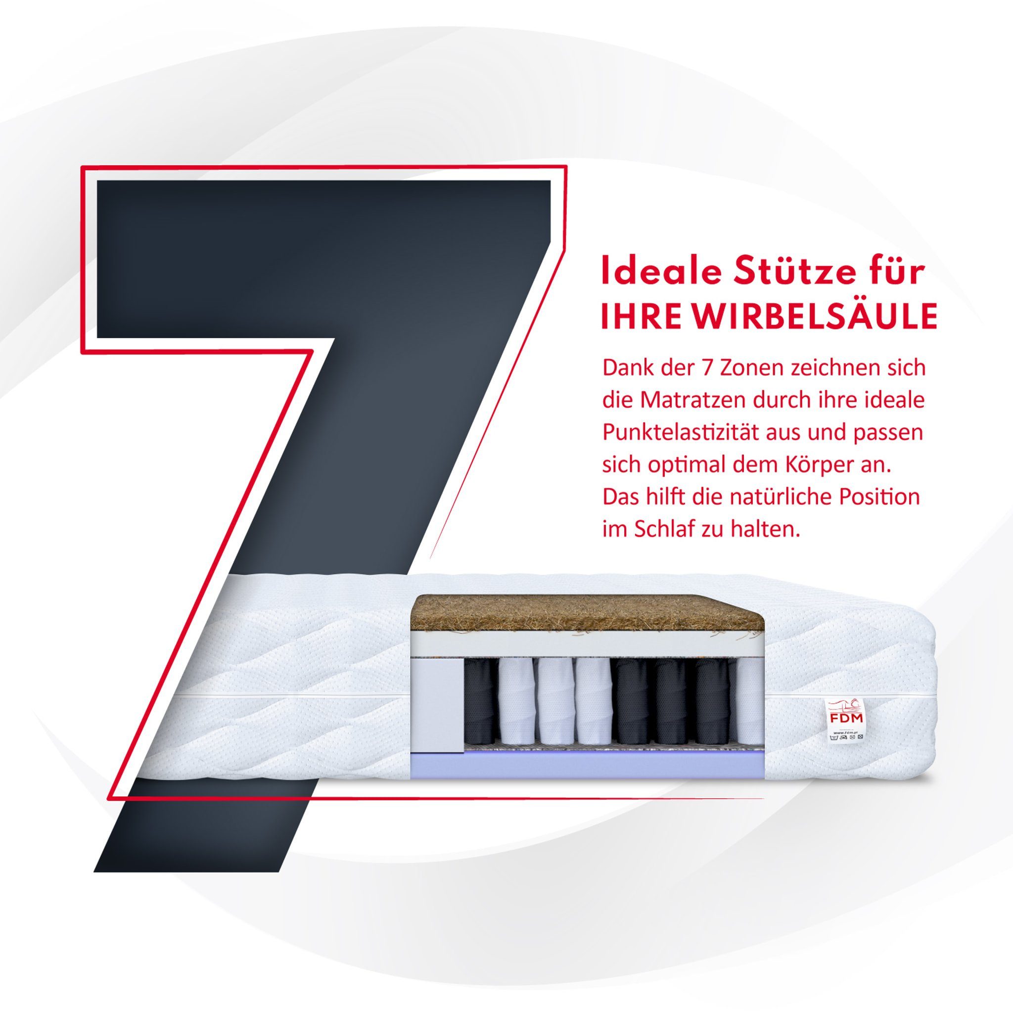 Taschenfederkernmatratze VOYAGER, FDM, 24 cm hoch, (1), Wendematratze, 7 Zonen, H2/H3
