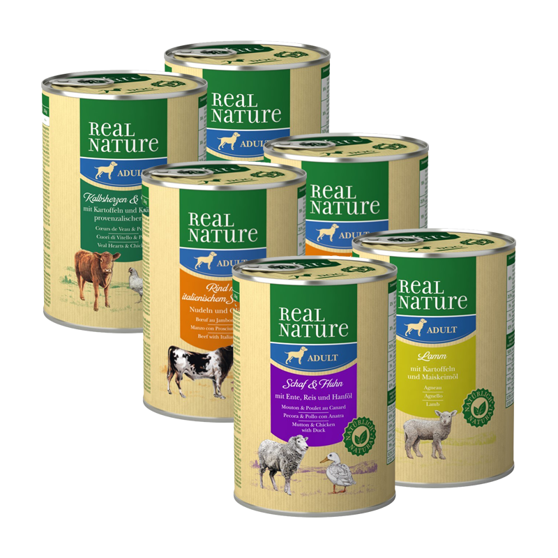 REAL NATURE Hundenassfutter REAL NATURE Adult Mixpaket 6x400g Mixpaket 2