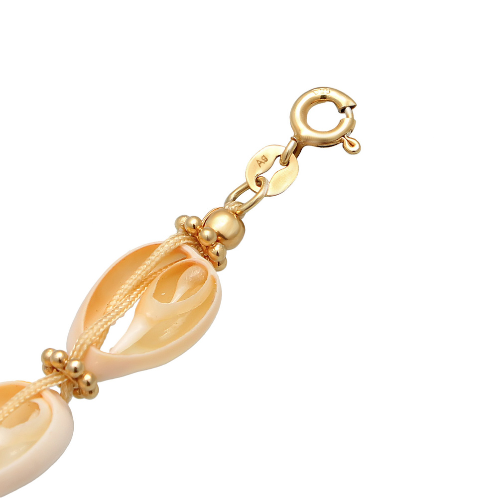 Elli Elli Ensemble de Bijoux Femmes coquillages cauris fleurs Perles Set pendentif d'o Bijoux