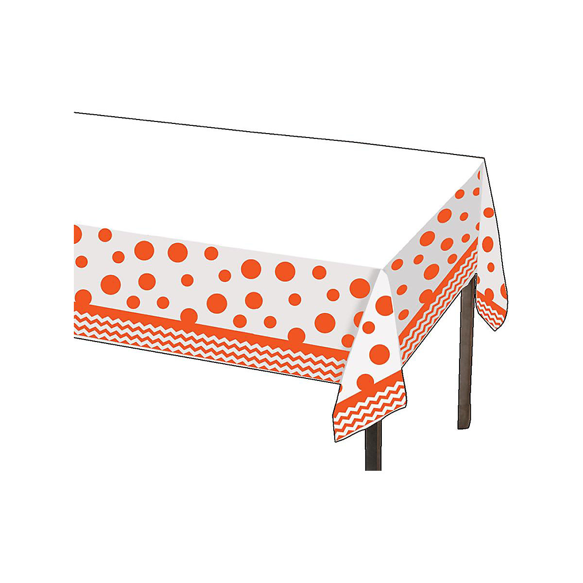 Party-Tischdecke Chevron Orange, Kunststoff, 137 x 259 cm