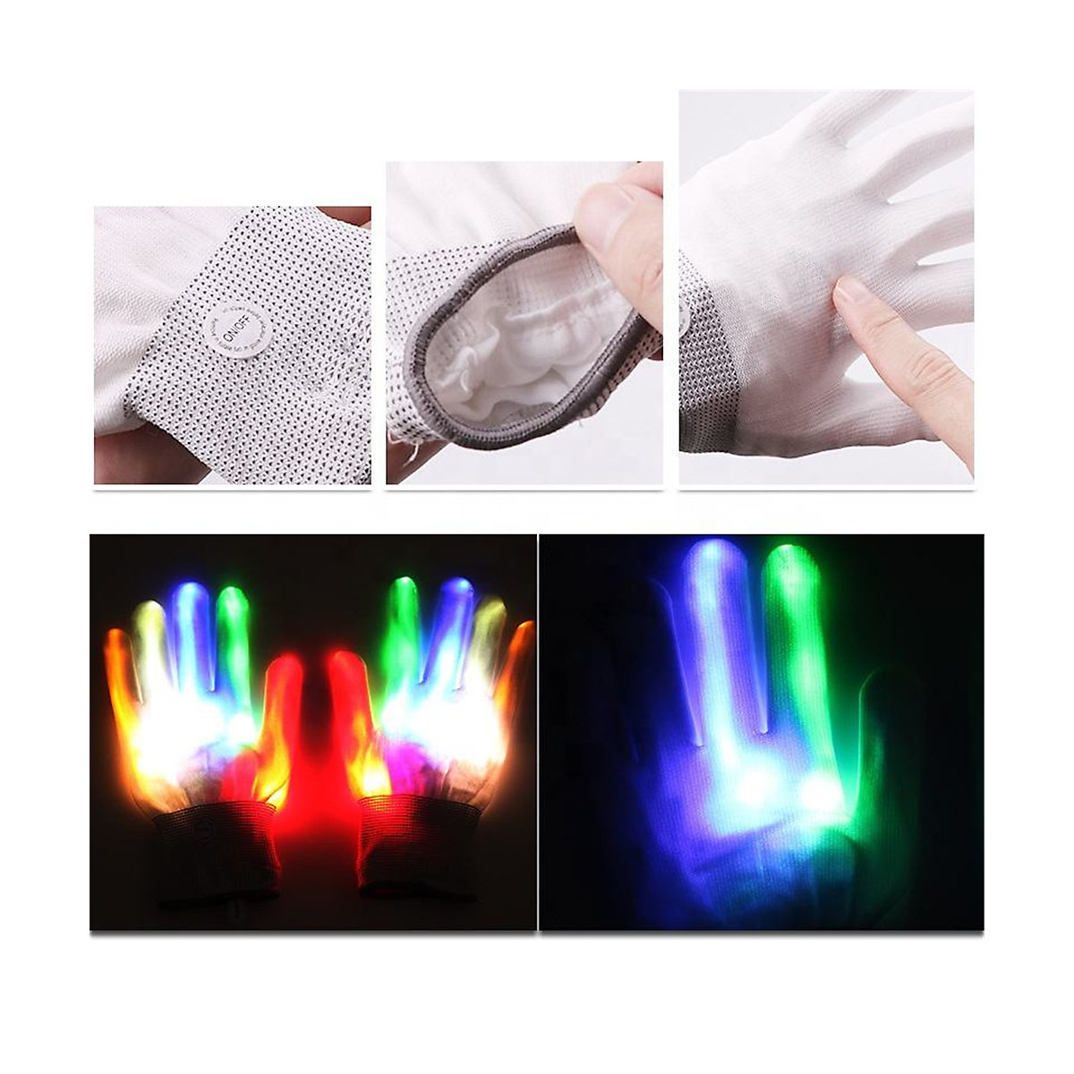 frler LED Handschuhe Leuchthandschuhe für Party Mitgebsel für Kinder