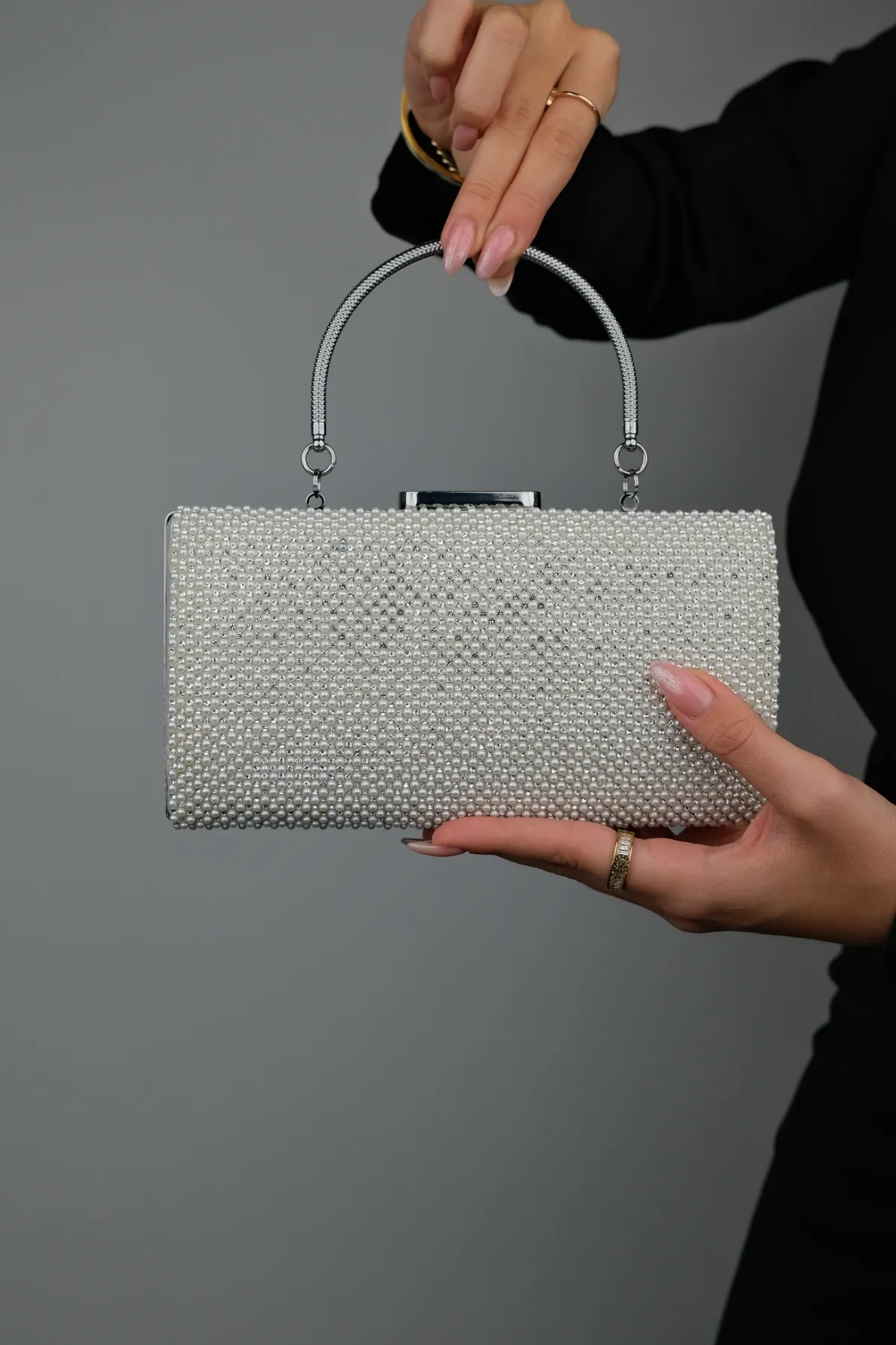 LuviShoes  363 Perlmutt-Perlen-Abendkleid-Tasche für Damen