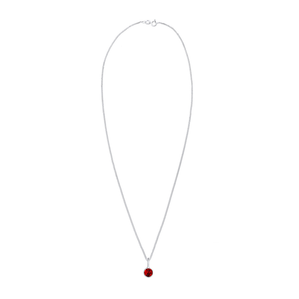 Elli Elli Collier Solitär Rund Kristall Rot 925 Silber collier