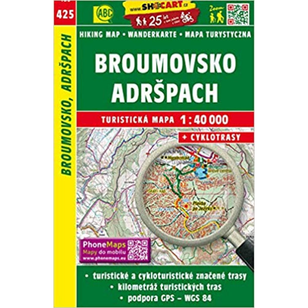 Wanderkarte Tschechien Broumovsko, Adrspach 1 : 40 000 - Wanderkarte