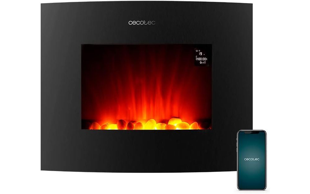 DOTMALL Elektrokamin Dekorativer Wandkamin Ready Warm 2650 Curved Flames,Größe 26