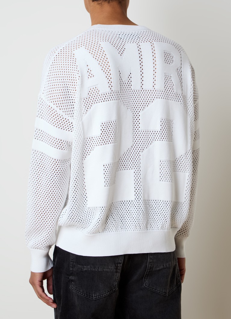 AMIRI Chunky knit sweater with print and openwork design