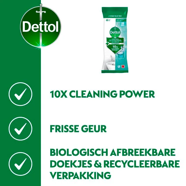 Lenços de limpeza Dettol Ocean, 110 unidades