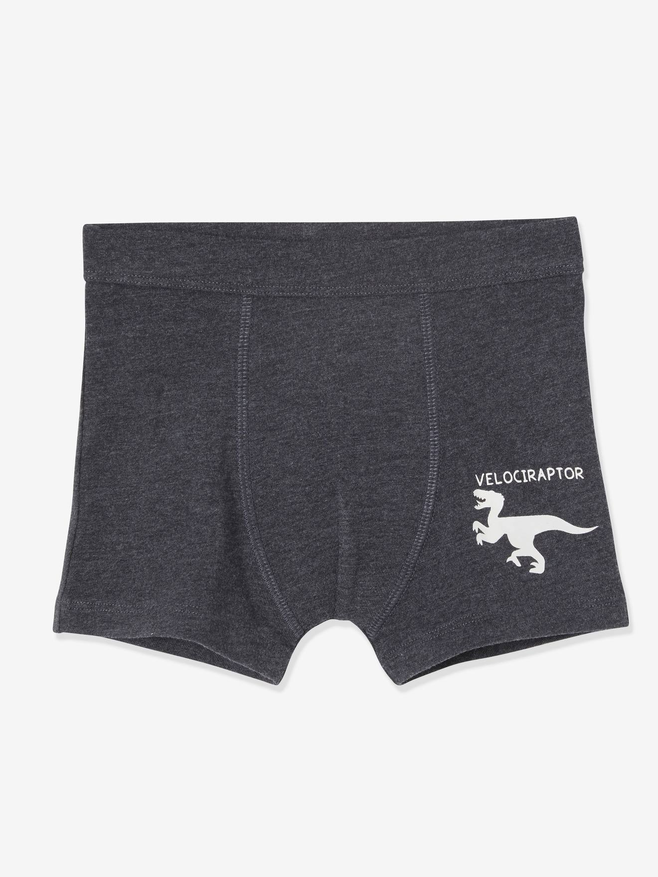 Vertbaudet 7er-Pack Jungen Boxershorts, Dinosaurier Oeko-Tex - pack wollweiß