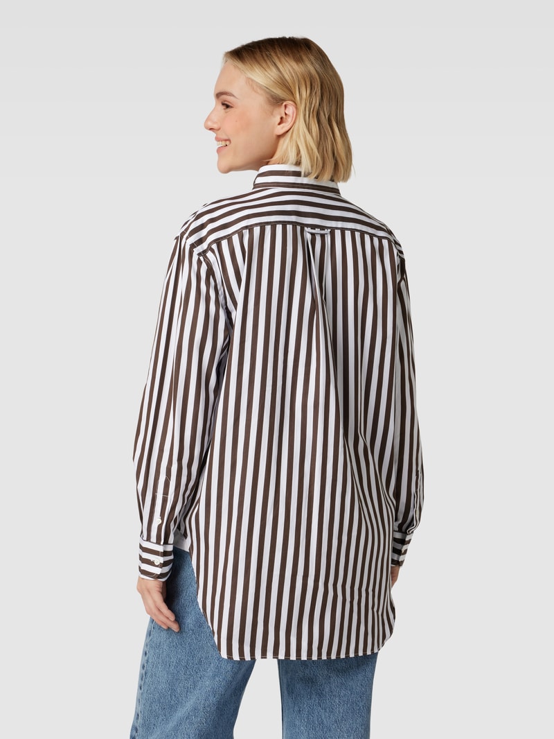 Bluse mit Streifenmuster in hellbraun