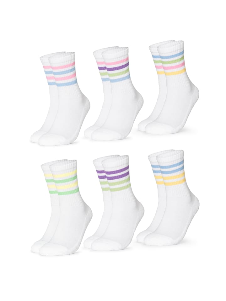 Occulto 6er Pack Retro Tennis Socken Steffi in 80s günstig kaufen