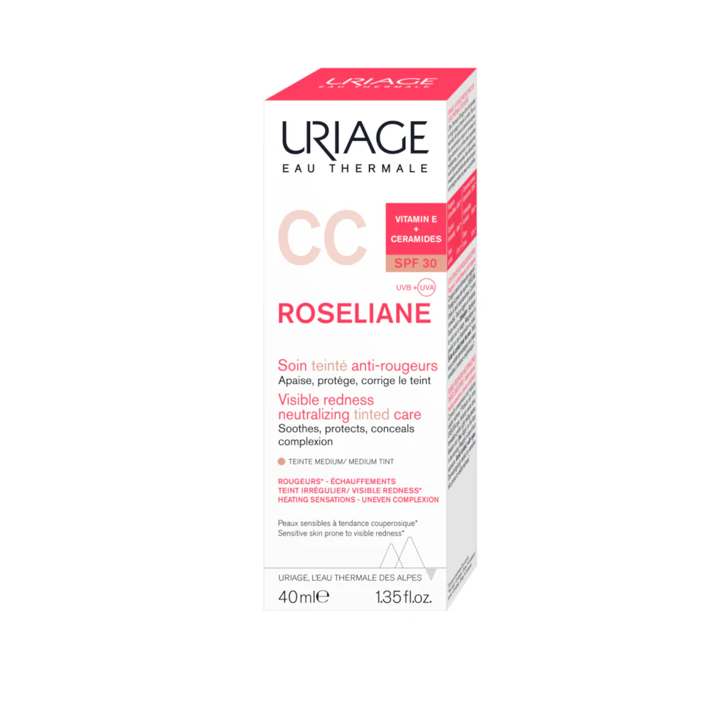 Crema CC ROSÉLIANE SPF30 con color para reducir el enrojecimiento - Crema CC