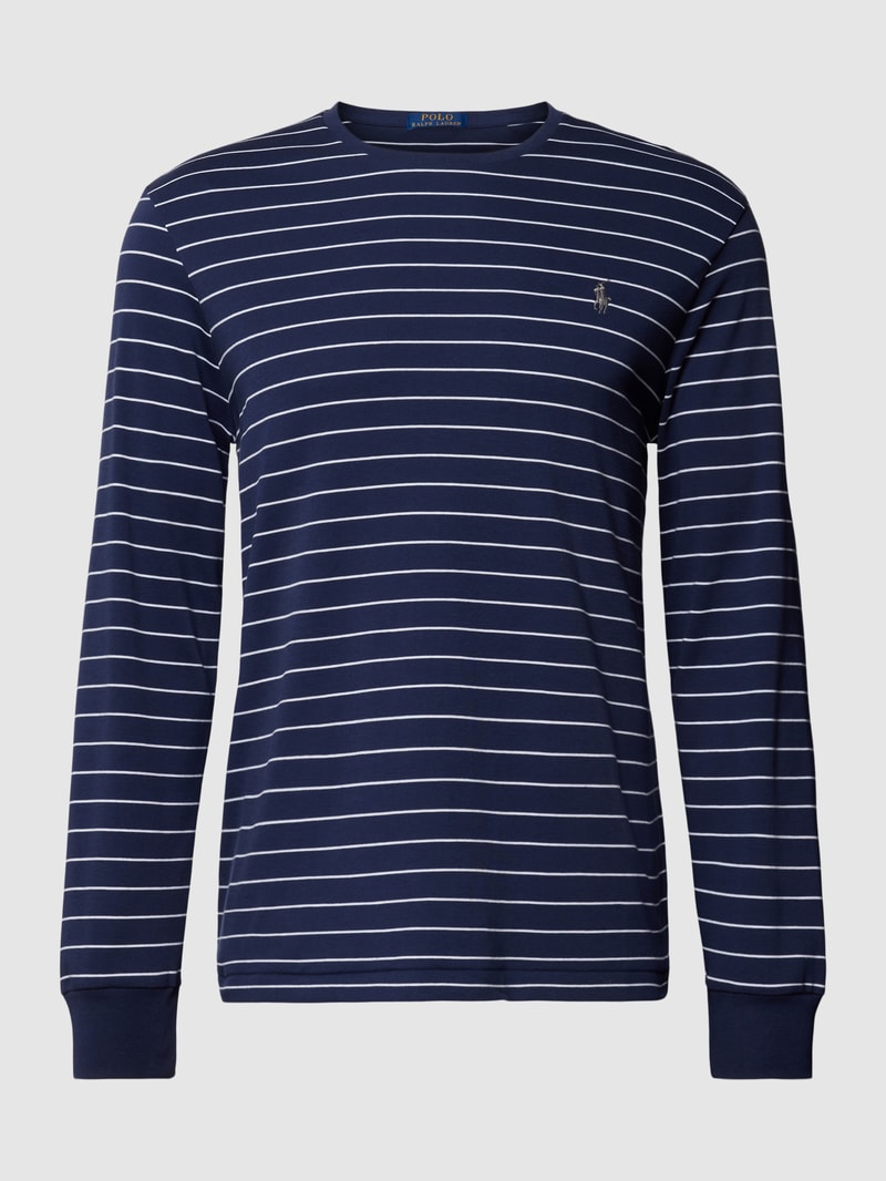 Longsleeve mit Streifenmuster in marineblau