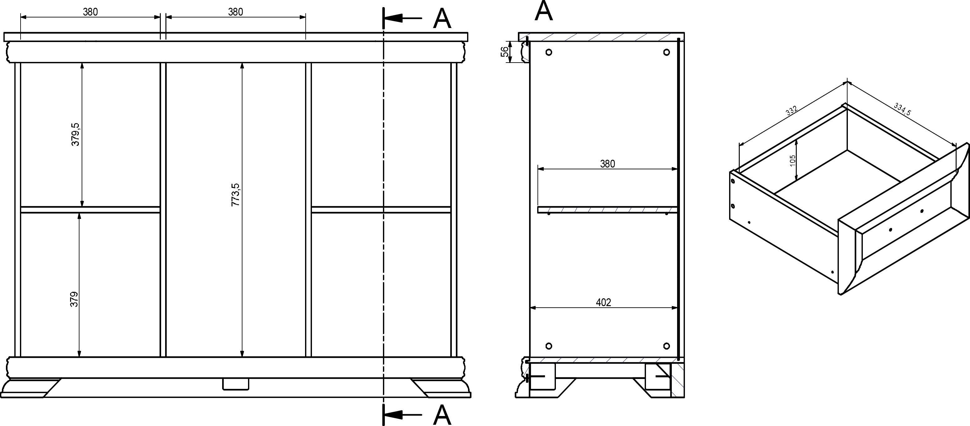 Home affaire Buffet Royal Breite ca. 128 cm
