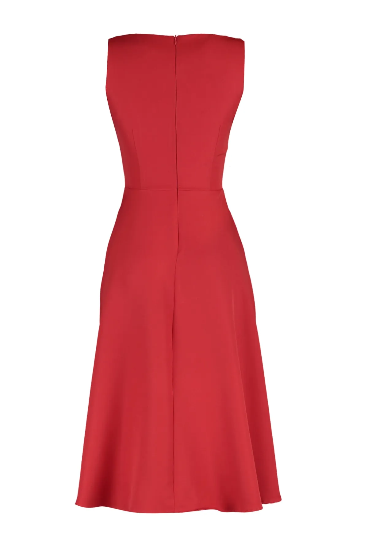 Trendyol Collection  Rotes Midi-Plisseekleid aus Webstoff TWOSS20EL0980