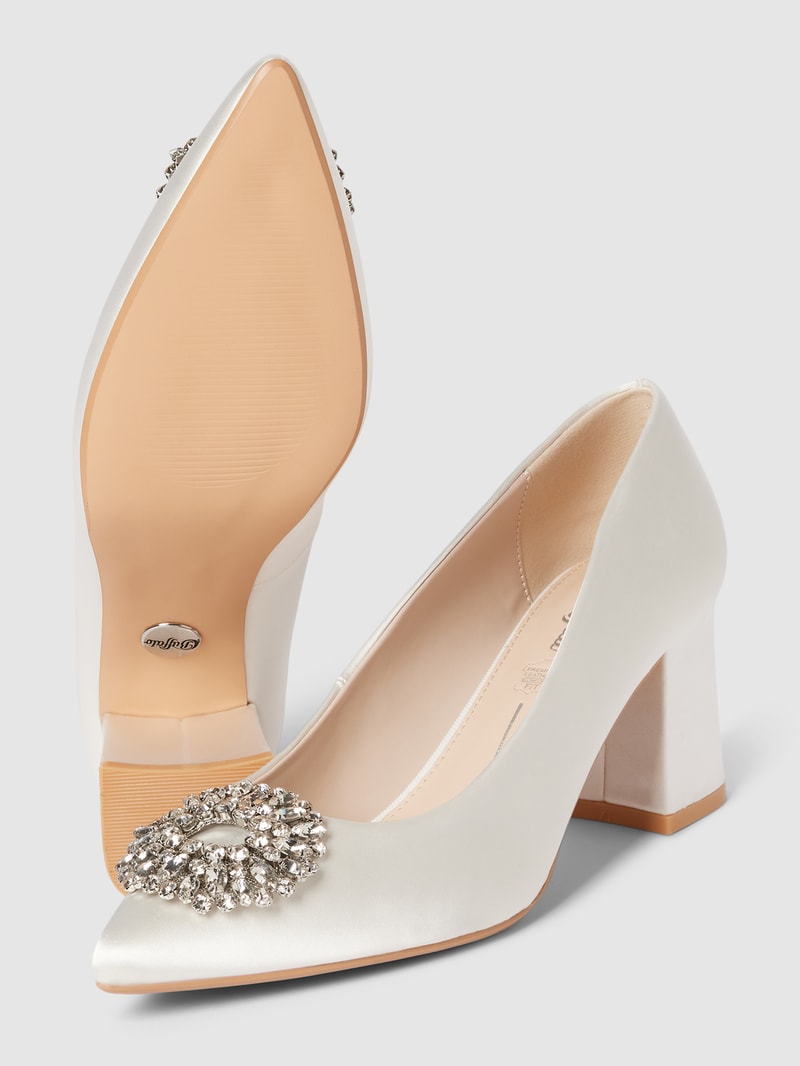 Brautschuhe mit Ziersteinbesatz Modell 'ROBYN GLAM' in offwhite
