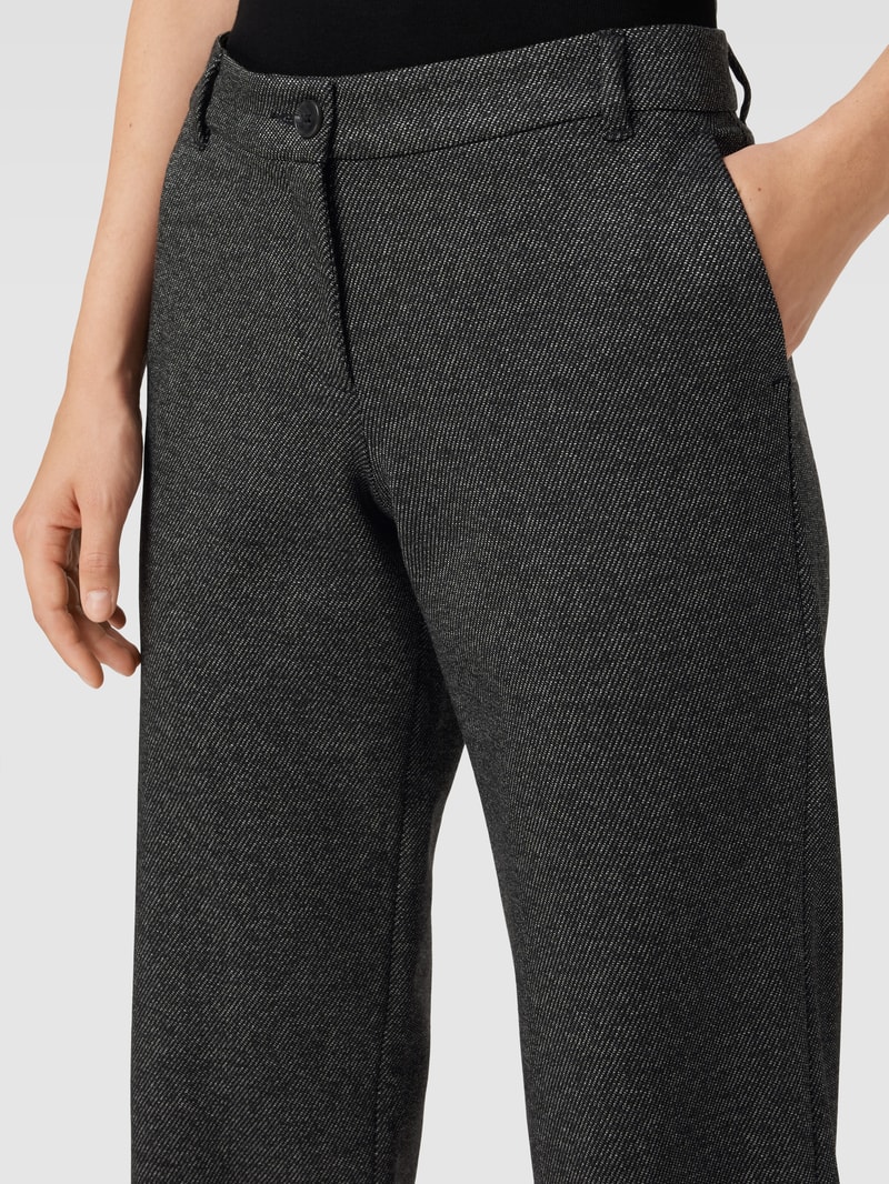 Stoffhose mit Strukturmuster in schwarz