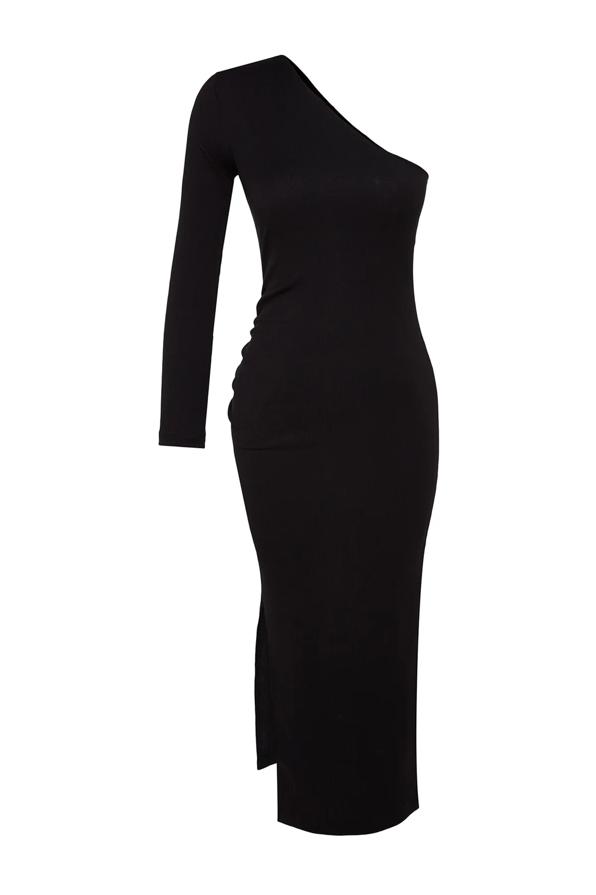 Trendyol Collection  Schwarzes, tailliertes, gestricktes, elegantes Abendkleid TPRAW24EL00106