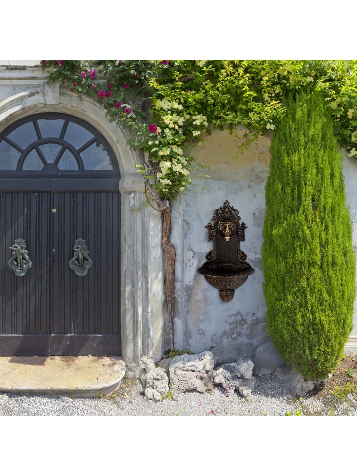 relaxdays Wandbrunnen in Bronze - (B)35 x (H)61 x (T)18 cm günstig kaufen onesize
