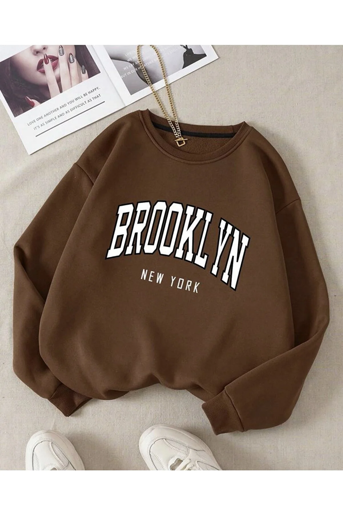 MOONBULL  Sweatshirt - Braun - Regular Fit