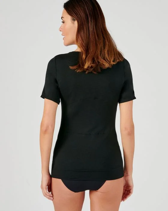 Tee-shirt manches courtes finition dentelle, effet relaxant Thermolactyl