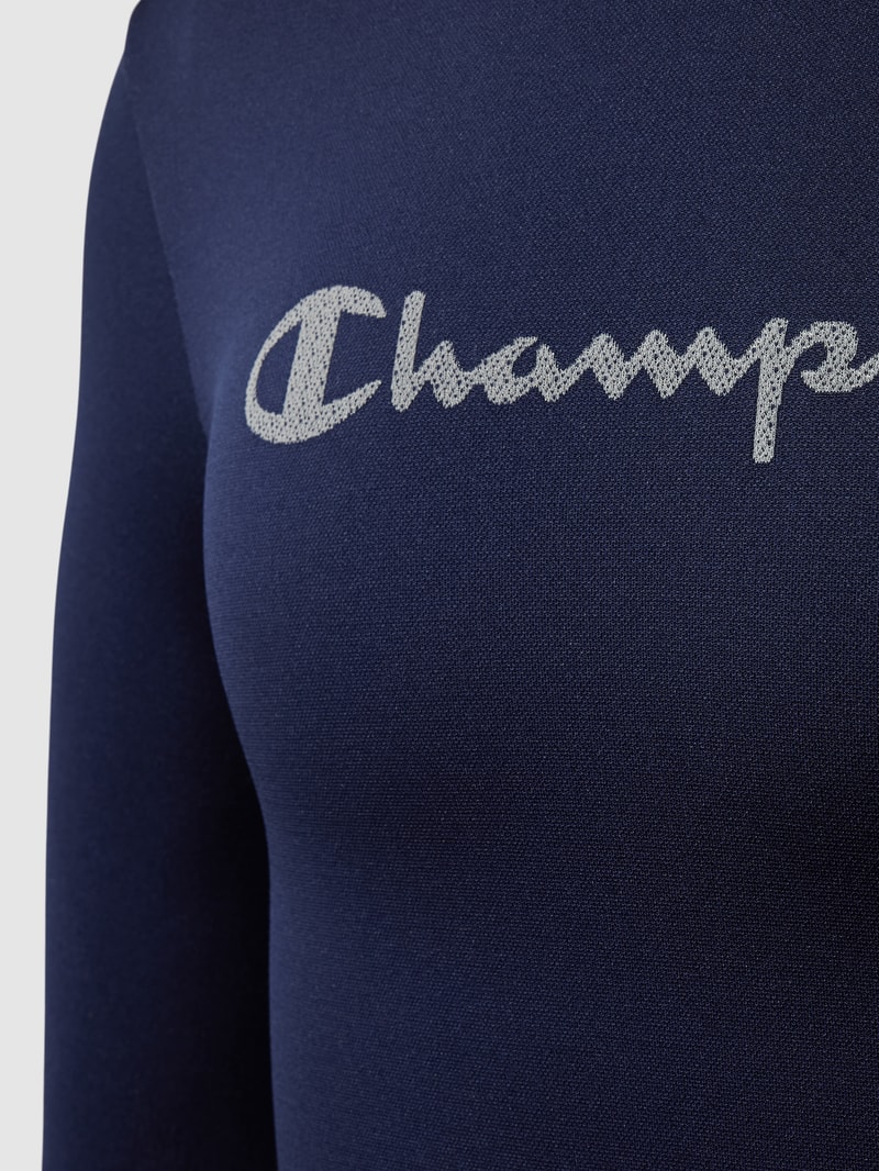Longsleeve mit Label-Stitching Modell 'ENTRY LEVEL' in dunkelblau