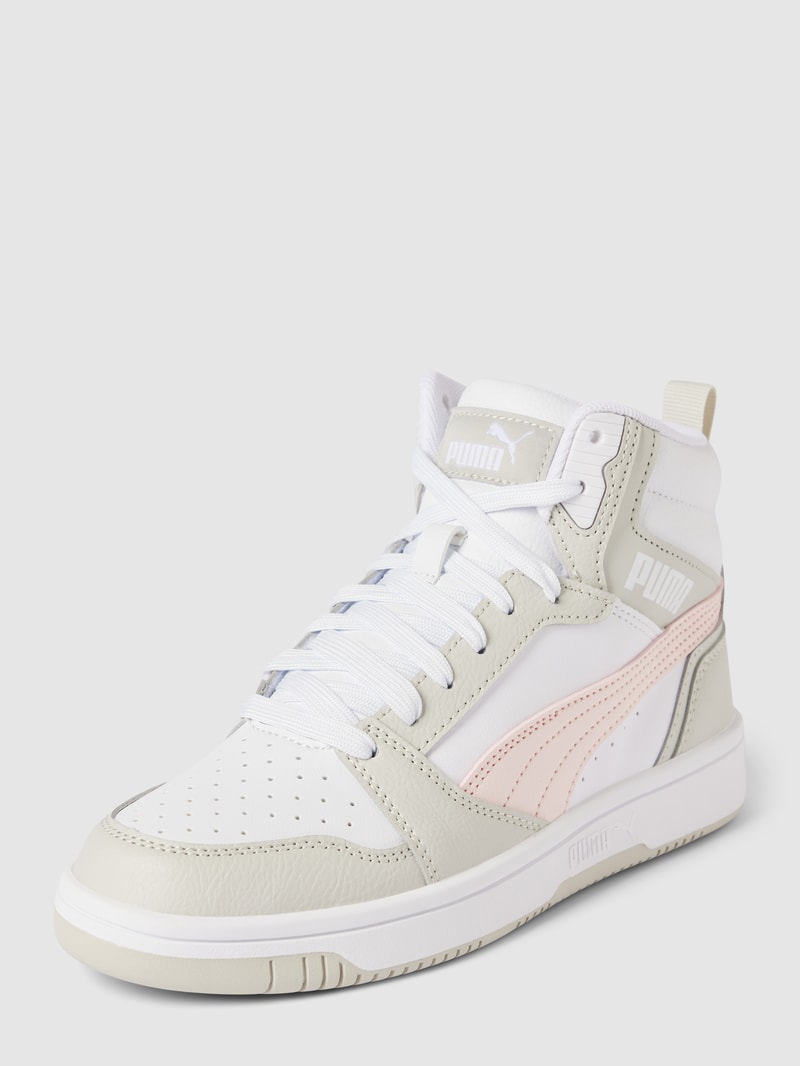 High Top Sneaker mit Label-Details in hellgrau