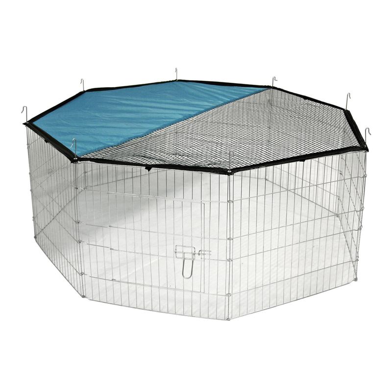 Kerbl Pet Freigehege 8eckig mit Sonnenschutz