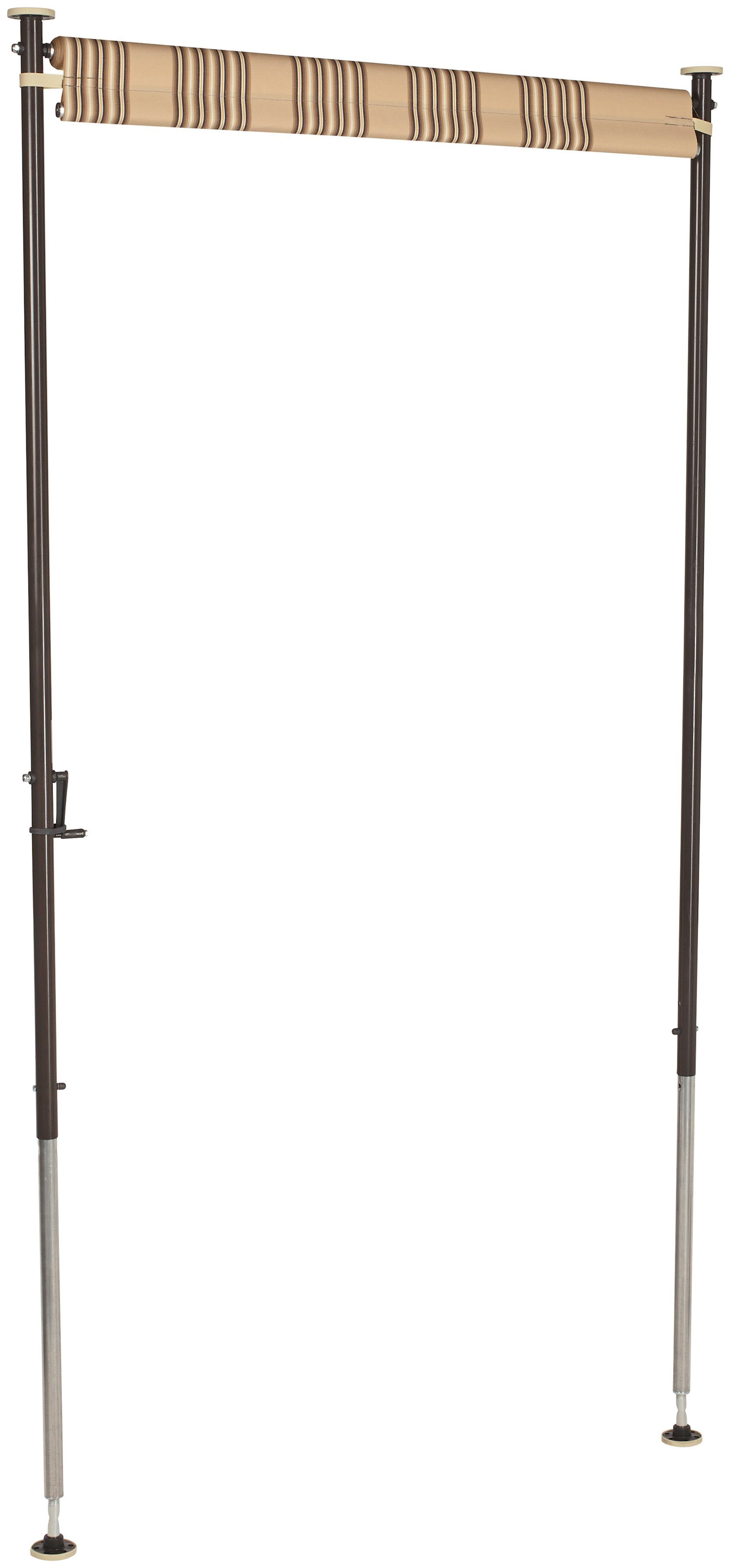 Angerer Freizeitmöbel Klemm-Senkrechtmarkise beige/braun, BxH: 120x225 cm