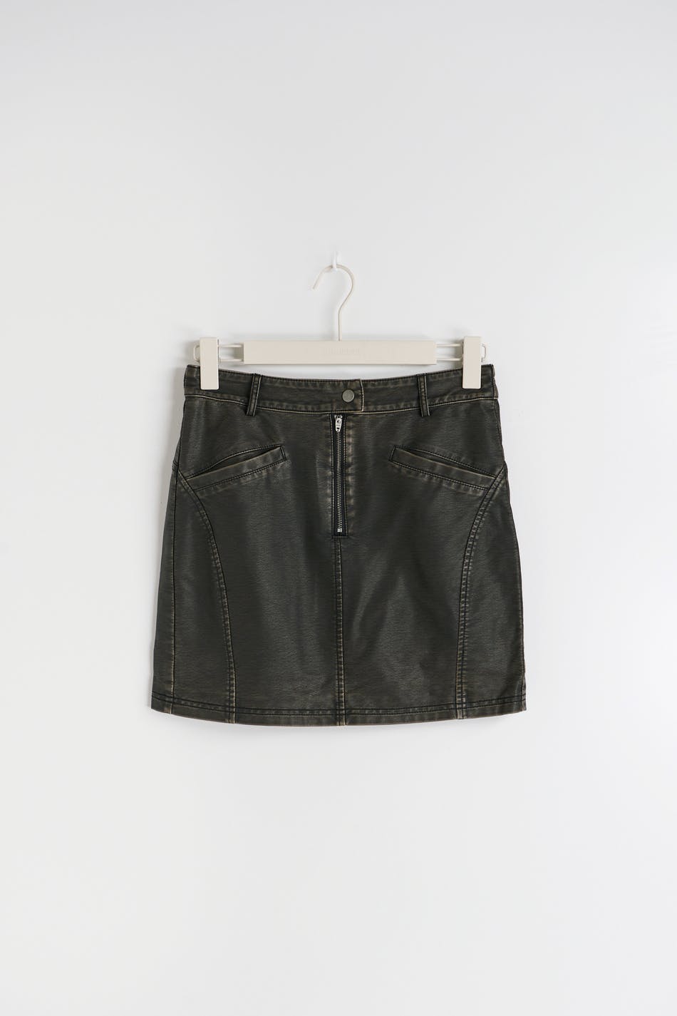 Washed pu skirt
