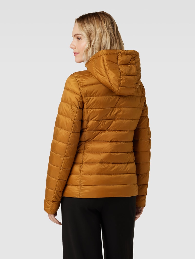 Steppjacke mit Kapuze in senfgelb