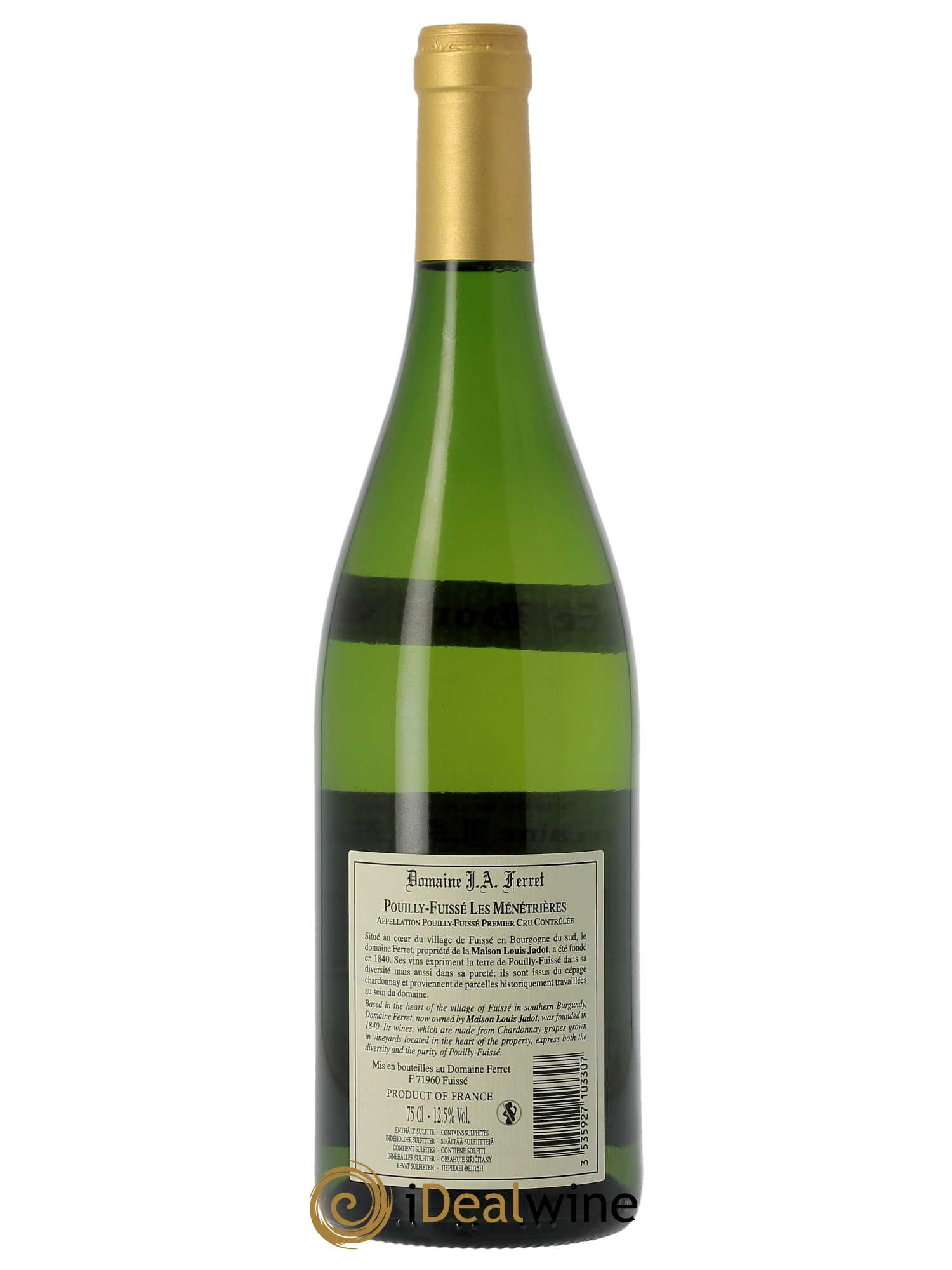 Pouilly-Fuissé Hors Classe Les Ménétrières J.A. Ferret (Domaine)  2021 - Lot de 1 Bouteille