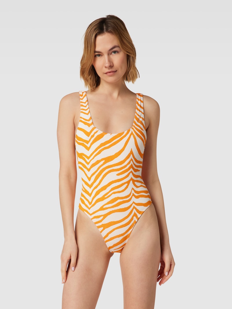 Badeanzug mit Allover-Muster Modell 'Zecora Ella' in orange