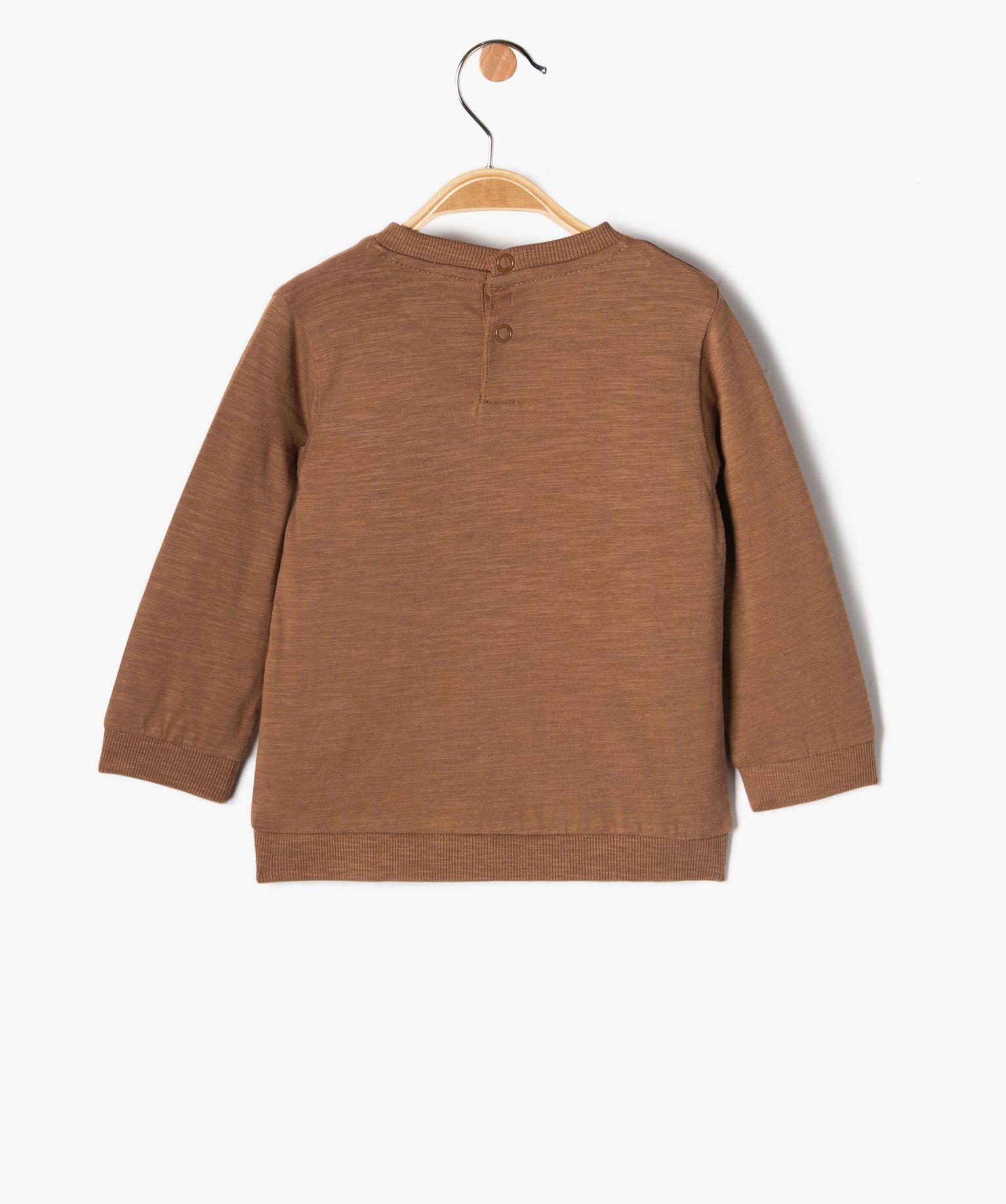 Tee-shirt bébé Garçon à manches longues faon sweat marron | GEMO