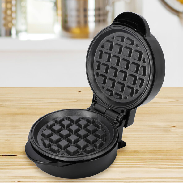 Mini-Waffeleisen rund, schwarz