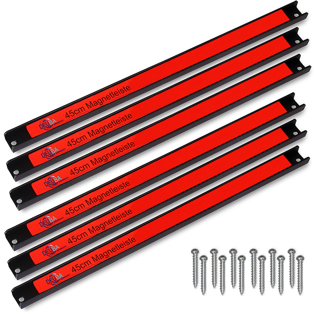 Casaria monzana® Magnetleiste 6er-Set 45cm inkl. Montagematerial