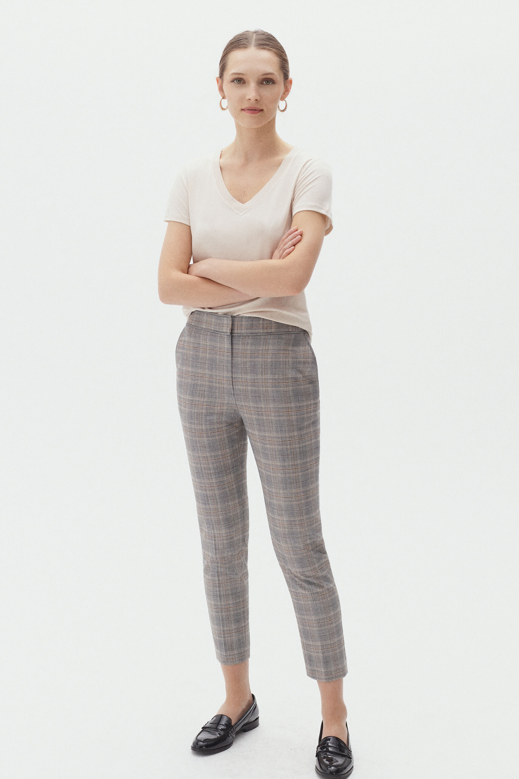 pantalon mario gris clair femme