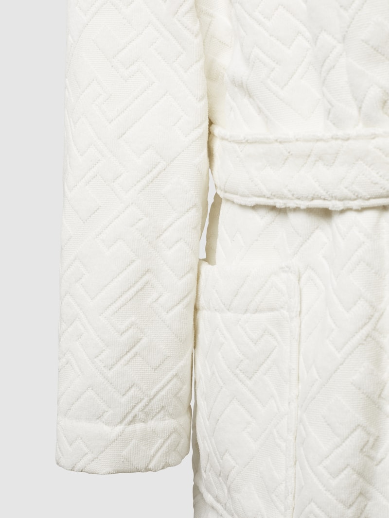 Bademantel mit Allover-Logo-Stitching in ecru